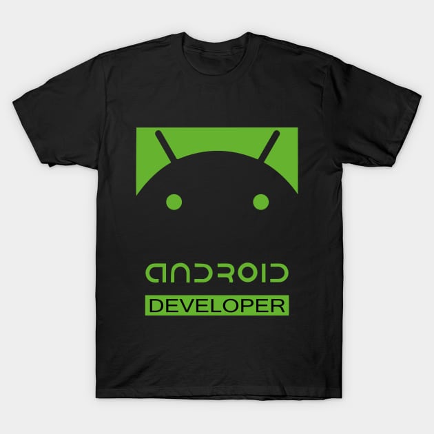 Android developer text and logo T-Shirt by PrisDesign99